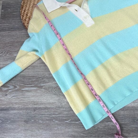 J. Crew 100% cashmere striped rugby sweater women’s size medium - Picture 4 of 8